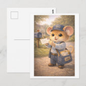 Karriere-Maus als Postbote Postkarte (Vorne/Hinten)