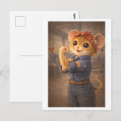 Karriere-Maus als Rosie the Riveter Postkarte (Vorne/Hinten)