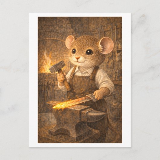 Karriere-Maus als Schmied Postkarte (Vorderseite)