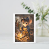 Karriere Maus als Schweißer Postkarte (Stehend Vorderseite)