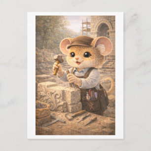 Karriere Maus als Steinmetz Postkarte