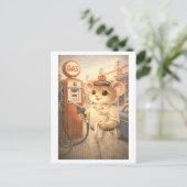 Karriere Maus als Tankwart Postkarte (Stehend Vorderseite)