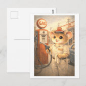 Karriere Maus als Tankwart Postkarte (Vorne/Hinten)
