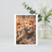 Karriere-Maus als Tätowierer Postkarte (Stehend Vorderseite)