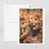 Karriere-Maus als Tätowierer Postkarte (Vorne/Hinten)