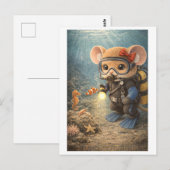 Karriere Maus als Taucher Postkarte (Vorne/Hinten)