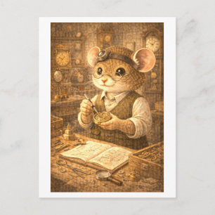 Karriere Maus als Uhrmacher Postkarte