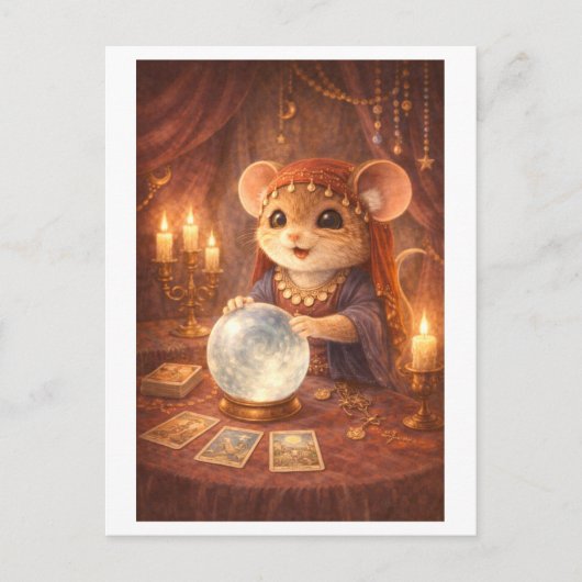 Karriere Maus als Wahrsagerin Postkarte (Vorderseite)