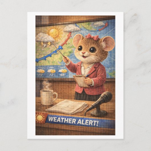 Karriere Maus als Wettervorhersager Postkarte (Vorderseite)