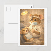 Karriere Maus als Zahnarzt Postkarte (Vorne/Hinten)