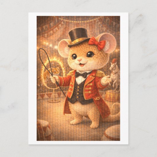 Karriere Maus als Zirkusdirektor Postkarte (Vorderseite)