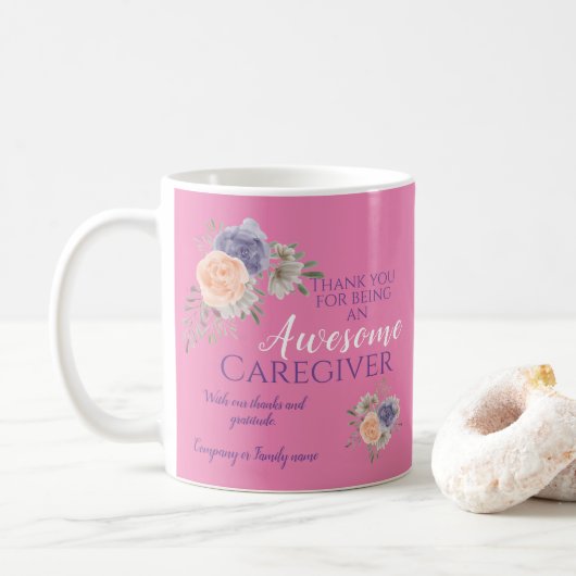 Karriere Vielen Dank für Ihre Wertschätzung Floral Kaffeetasse (Mit Donut)