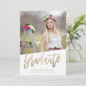 Karrierefreie Imitate Foil Abschluss Einladung (Stehend Vorderseite)