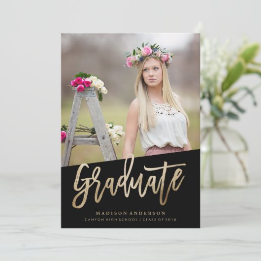 Karrierefreie Imitate Foil Abschluss Einladung (Stehend Vorderseite)