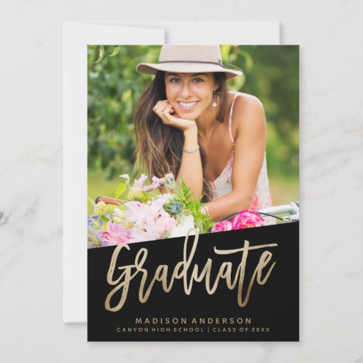 Karrierefreie Imitate Foil Abschluss Einladung (Vorderseite)