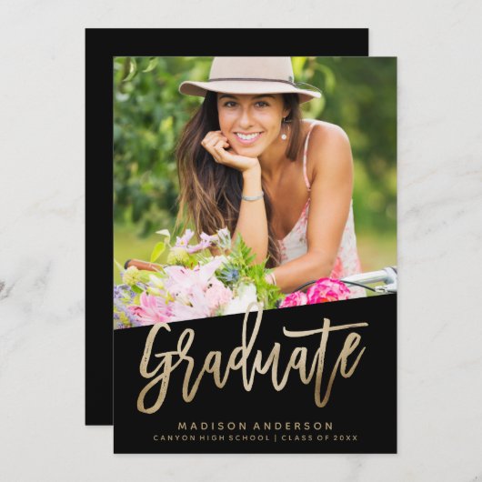 Karrierefreie Imitate Foil Abschluss Einladung (Vorne/Hinten)