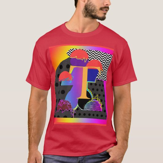 Karrierefreie Initial T Maroon Basic Men's T-Shirt (Vorderseite)