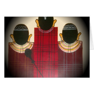 Karriertes Portrait der Masai-Familie