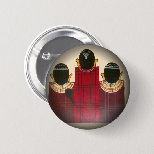 Karriertes Portrait der Masai-Familie Button (Vorne & Hinten)