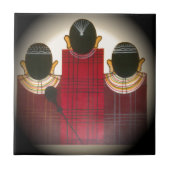 Karriertes Portrait der Masai-Familie Fliese (Vorderseite)