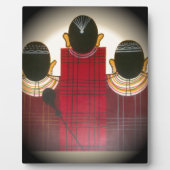 Karriertes Portrait der Masai-Familie Fotoplatte (Vorderseite)