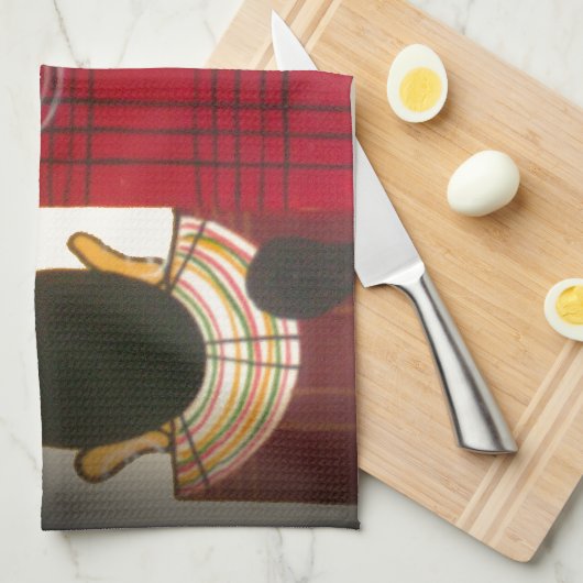 Karriertes Portrait der Masai-Familie Geschirrtuch (Viertel Falte)