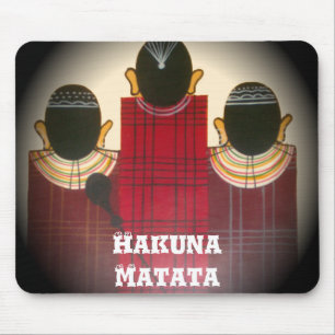 Karriertes Portrait der Masai-Familie Mousepad