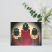 Karriertes Portrait der Masai-Familie Postkarte (Stehend Vorderseite)