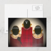 Karriertes Portrait der Masai-Familie Postkarte (Vorne/Hinten)