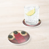 Karriertes Portrait der Masai-Familie Sandstein Untersetzer (Seite)