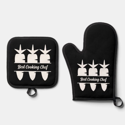 Karrots Monogram Ofenhandschuh & Topflappen-Set (Vorderseite)