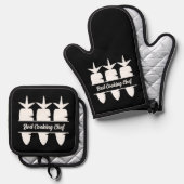 Karrots Monogram Ofenhandschuh & Topflappen-Set (Vorderseite/Rückseite)