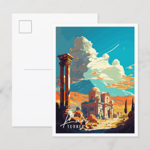 Kars Türkei Vintage-Reiseillustration Postkarte