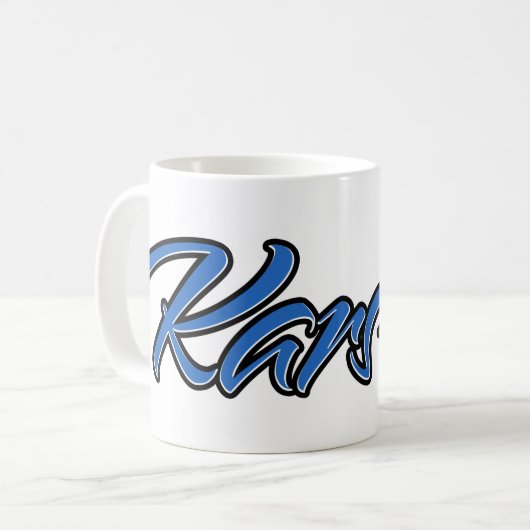 Karsten Vorname Name blue Tasse Kaffeetasse (Vorderseite Links)