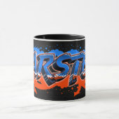 Karsten Vorname Name Graffiti blue orange Tasse (Zentrum)