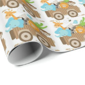 Kart Fulll von Jungle Animals Wrapping Paper Geschenkpapier (Rolleneckpunkt)