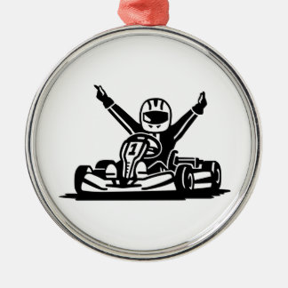 Kart-Gewinner Silbernes Ornament