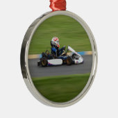 Kart Laufen Silbernes Ornament (Rechts)