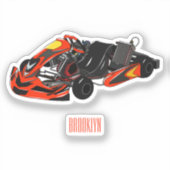 Kart racing Cartoon Illustration Aufkleber (Vorderseite)