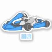 Kart racing Cartoon Illustration Aufkleber (Vorderseite)