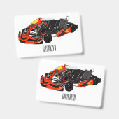Kart racing Cartoon Illustration Ausweis (Vorder- & Rückseite)