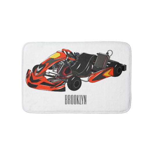 Kart racing Cartoon Illustration Badematte (Vorderseite)