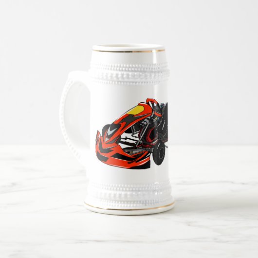 Kart racing Cartoon Illustration Bierglas (Vorderseite Links)