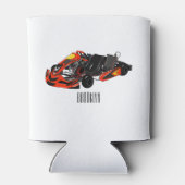 Kart racing Cartoon Illustration Dosenkühler (Rückseite)