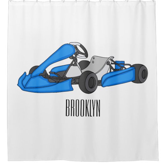 Kart racing Cartoon Illustration Duschvorhang (Vorderseite)