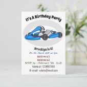 Kart racing Cartoon Illustration Einladung (Stehend Vorderseite)