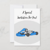 Kart racing Cartoon Illustration Einladung (Rückseite)