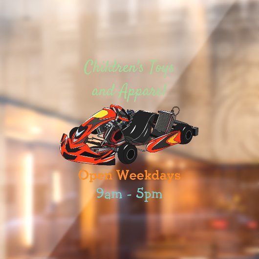 Kart racing Cartoon Illustration Fensteraufkleber (Blatt 2)