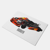 Kart racing Cartoon Illustration Fußmatte (Schrägansicht)