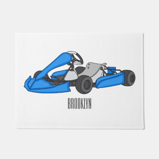 Kart racing Cartoon Illustration Fußmatte (Vorderseite)